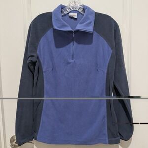Columbia Jacket Womens Large Blue Fleece 1/4 Zip Pullover Outdoor Hiking